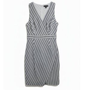 Banana Republic Striped Linen-Blend Wrap Sheath Dress